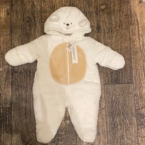 MINIWEAR BABY SNOW SUIT WHITE BEAR NEW 0-3 M